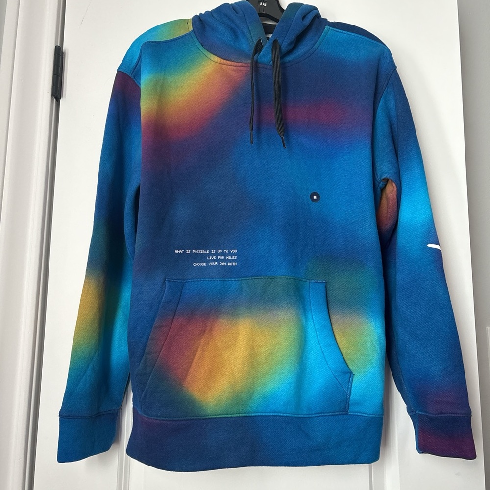 Blue and multi-coloured/ tie-dyed hollister hoodie